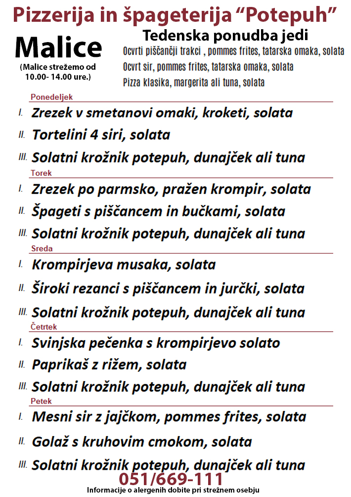 Tedenska ponudba
